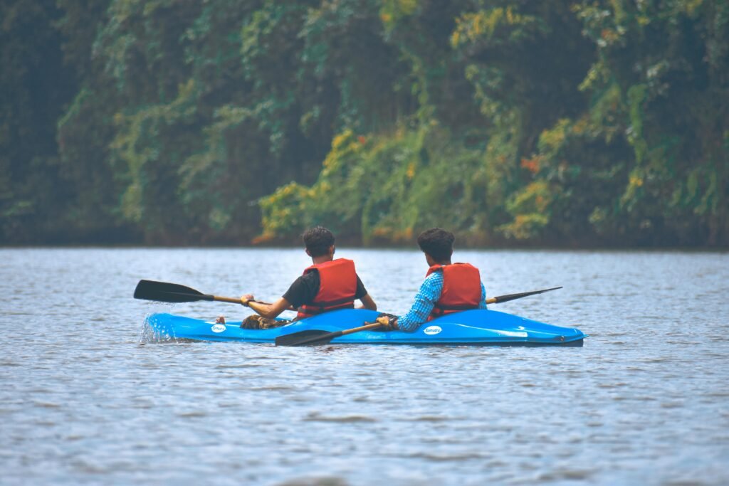 Boys kayaking
