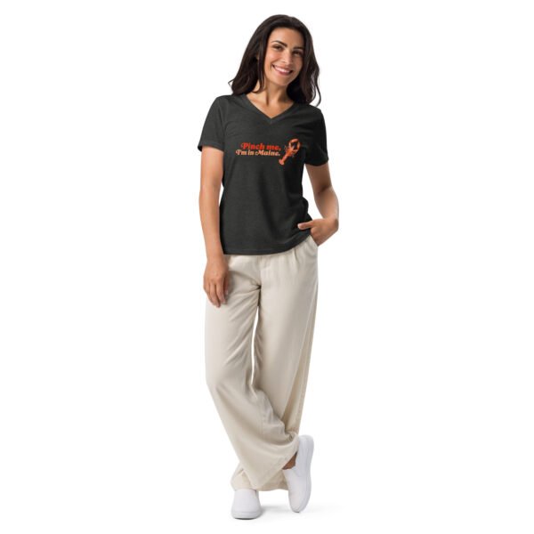 Pinch Me, I'm in Maine - Women’s Relaxed V-neck Tee - Image 2