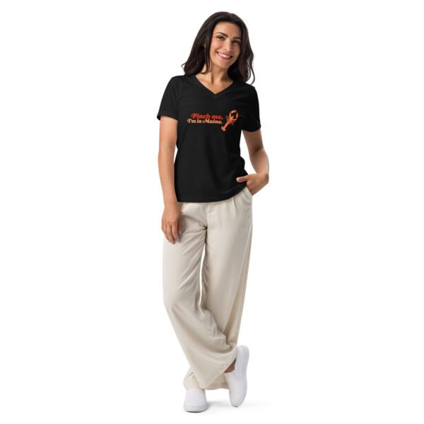 Pinch Me, I'm in Maine - Women’s Relaxed V-neck Tee - Image 3