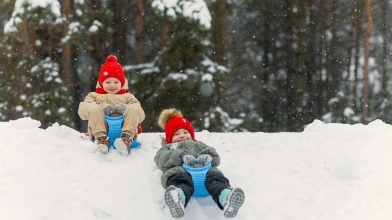 Kids sledding